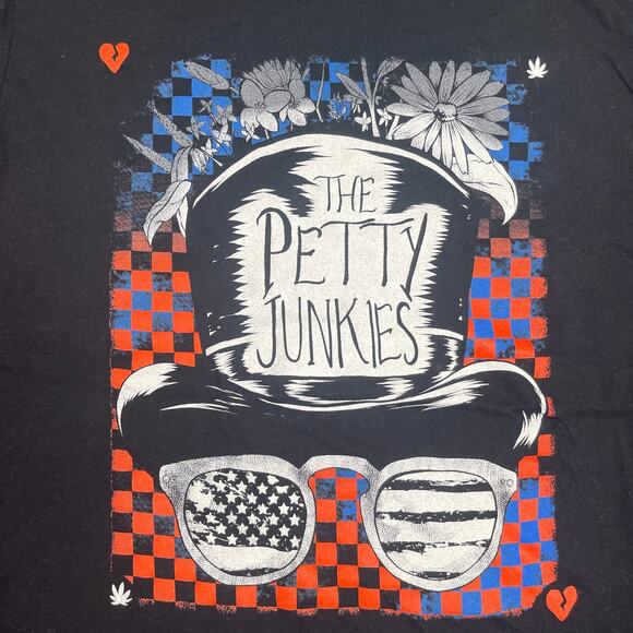 The Petty Junkies Black T-Shirt Sz M American Concert Tom Petty Cover Band Music - Picture 5 of 5